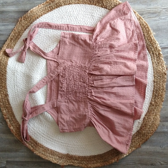 Madewell Rosalie Tie-Strap Top in Textured Gingham Faded Mauve - Picture 8 of 13